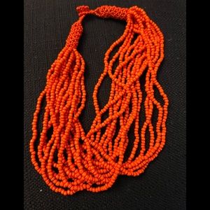 Coral beaded necklace